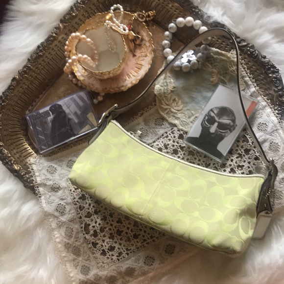 Coach Handbags - Vintage Y2k Coach East West Demi Baguette Mini Purse Bag Handbag Pastel Rare HTF